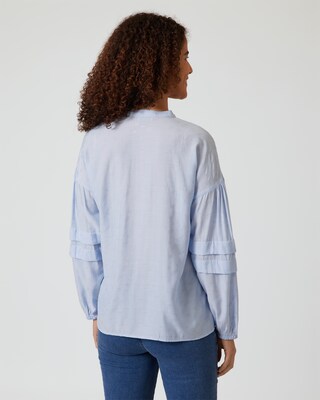 Jacquard-Bluse mit weitem Arm