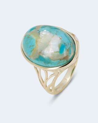 Ring mit Türkis/ Perlmutt