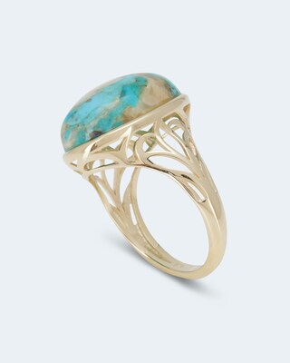 Ring mit Türkis/ Perlmutt