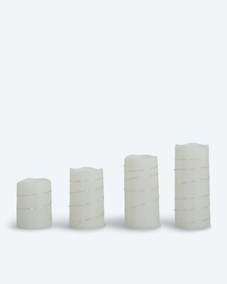 Outdoor LED-Stumpenkerzen, 4er Set