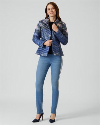 Steppjacke mit Blumendruck