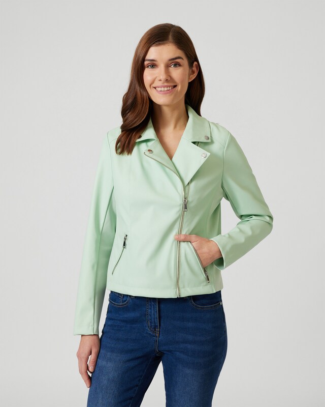 Bikerjacke mit Strickeinsätzen