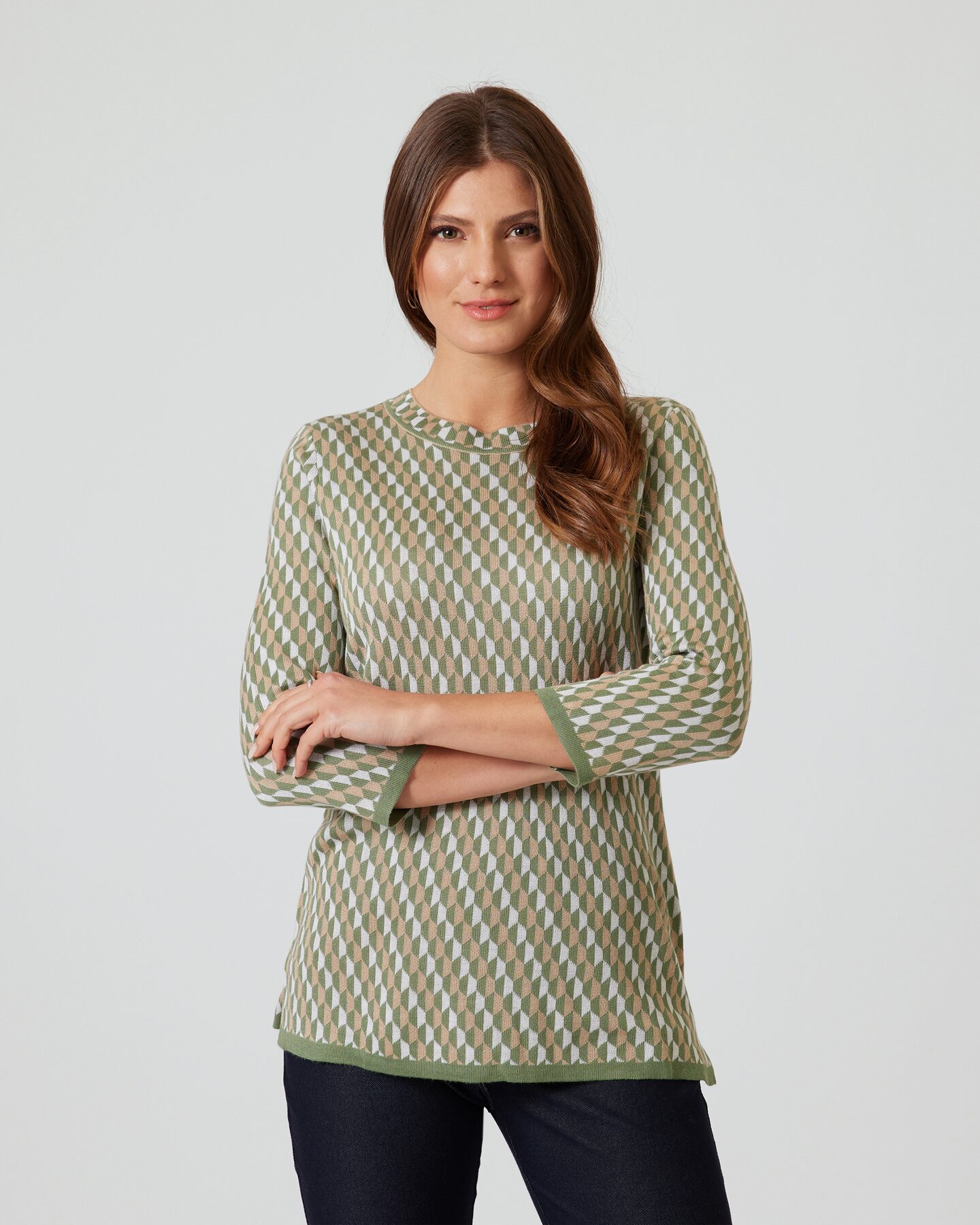 Produktabbildung für Pullover mit Grafik Jacquard-Muster