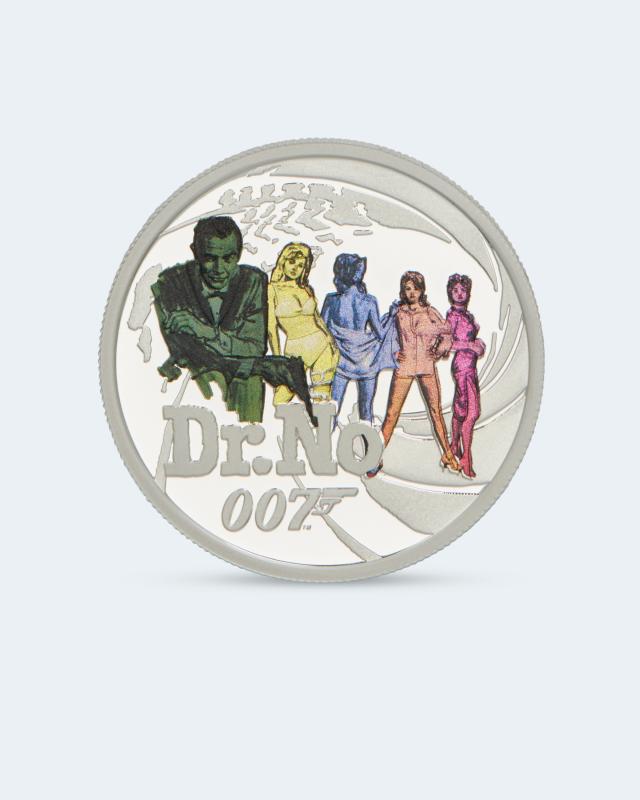Sammlermünzen Reppa Silberfarbmünze James Bond Dr. No 2021