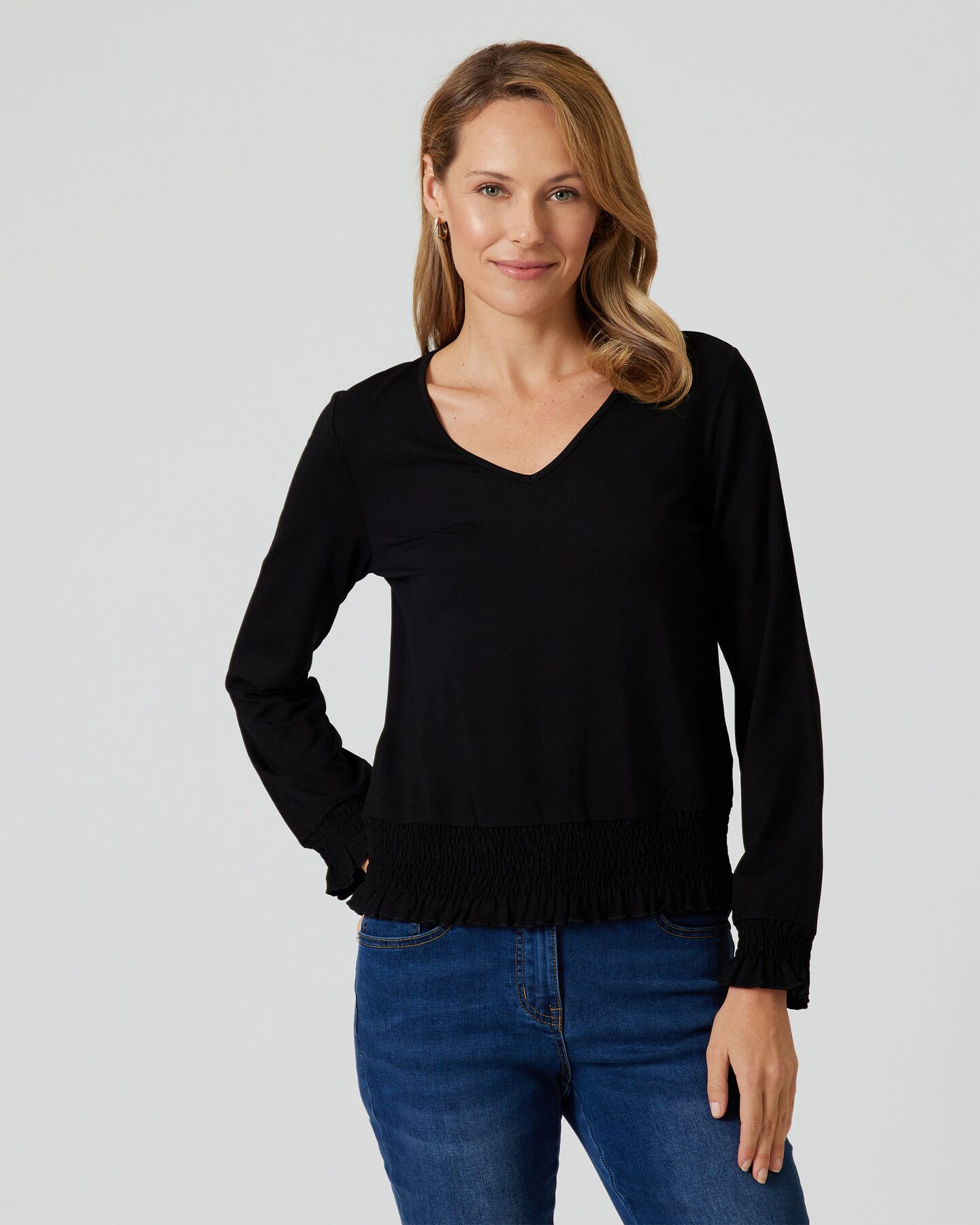 Produktabbildung für Shirt mit gesmoktem Bund