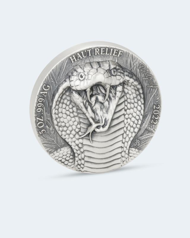 5Oz Silbermünze De Greef Kobra 2022
