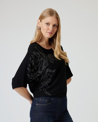 Pullover mit Strassstreifen