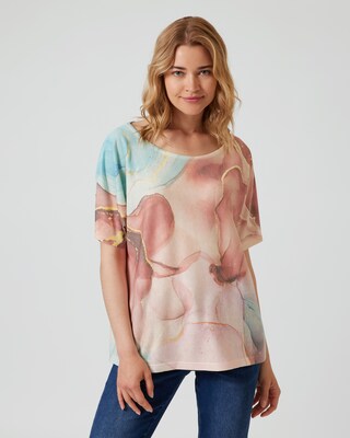 Shirt mit Aquarell-Druck