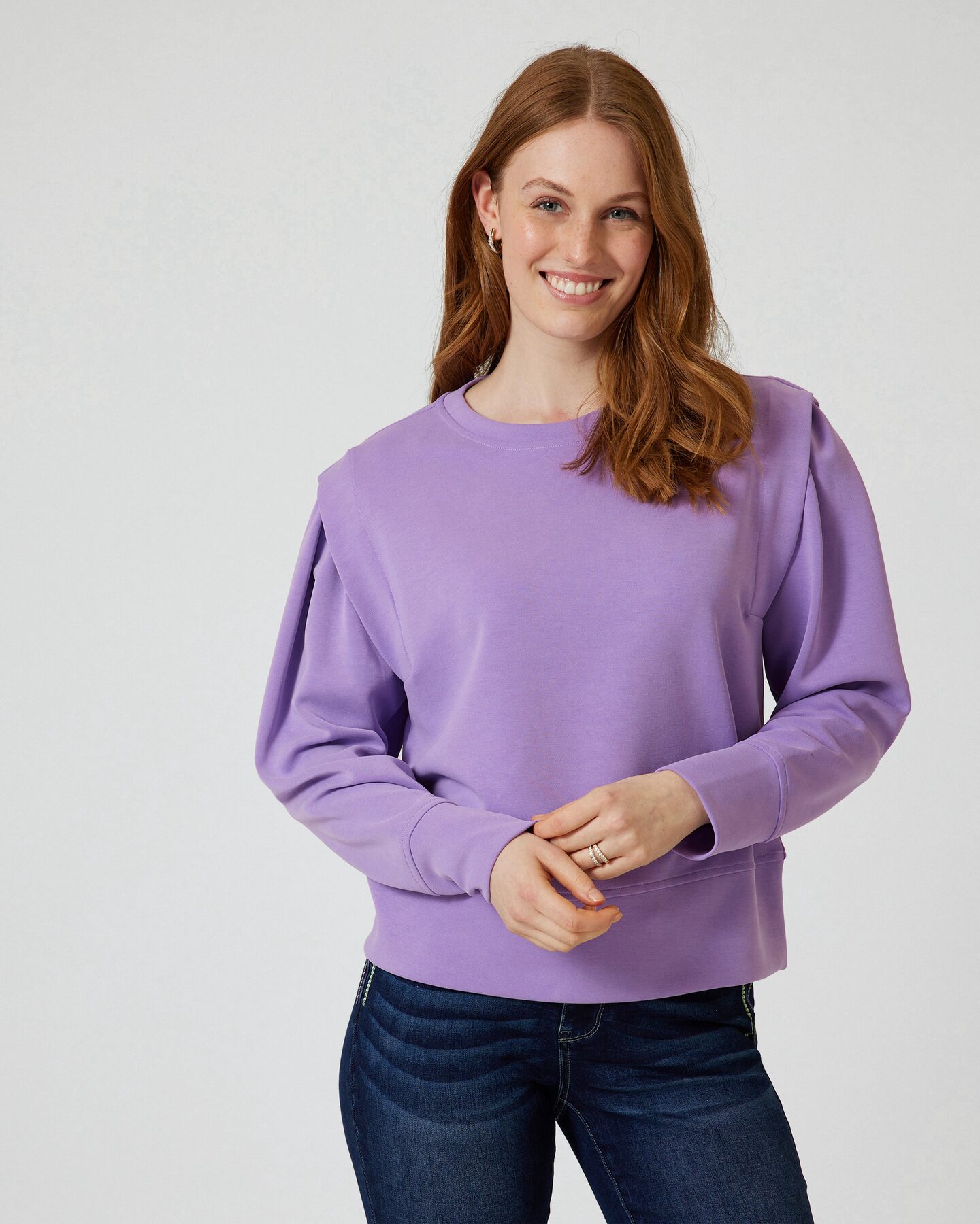 Produktabbildung für Sweatshirt mit Faltendekor