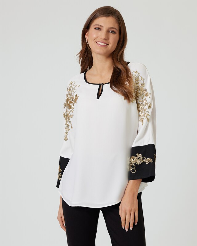 Bluse mit Stickerei