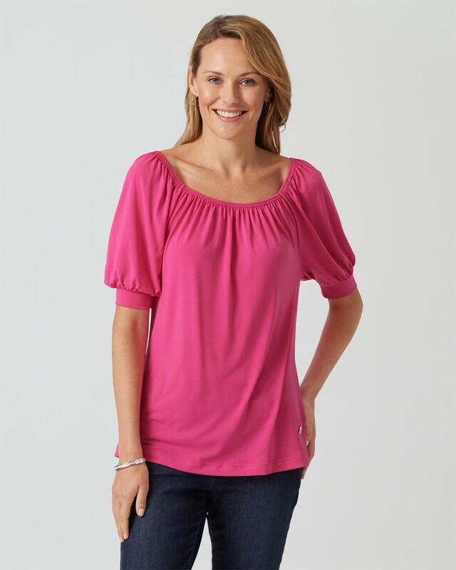 Shirt mit Karreeausschnitt