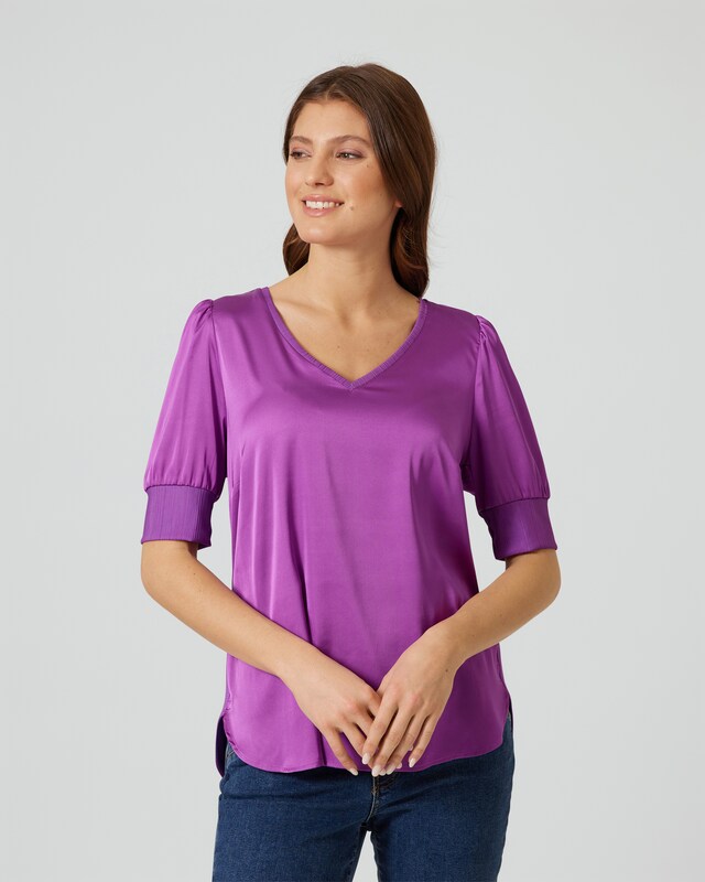 Shirt im Materialmix