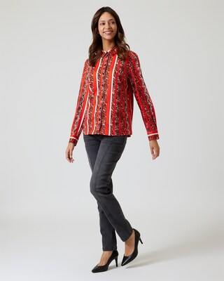 Bluse mit Print-Mix