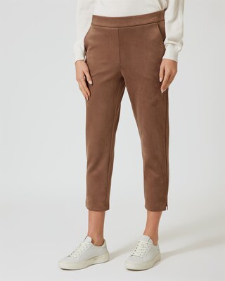Hose aus Velourslederimitat