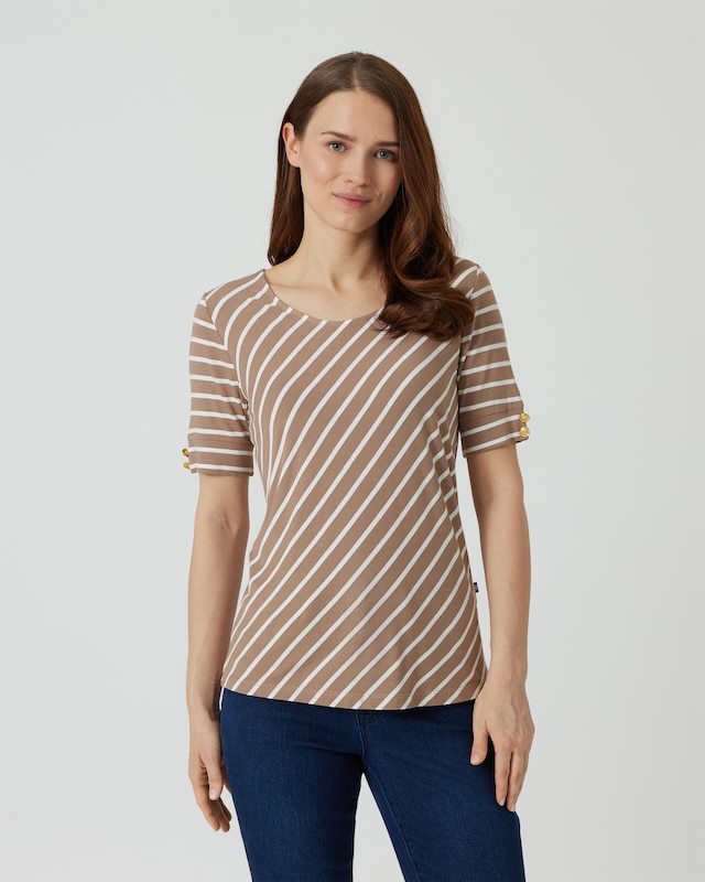 Streifenshirt mit Goldknöpfen