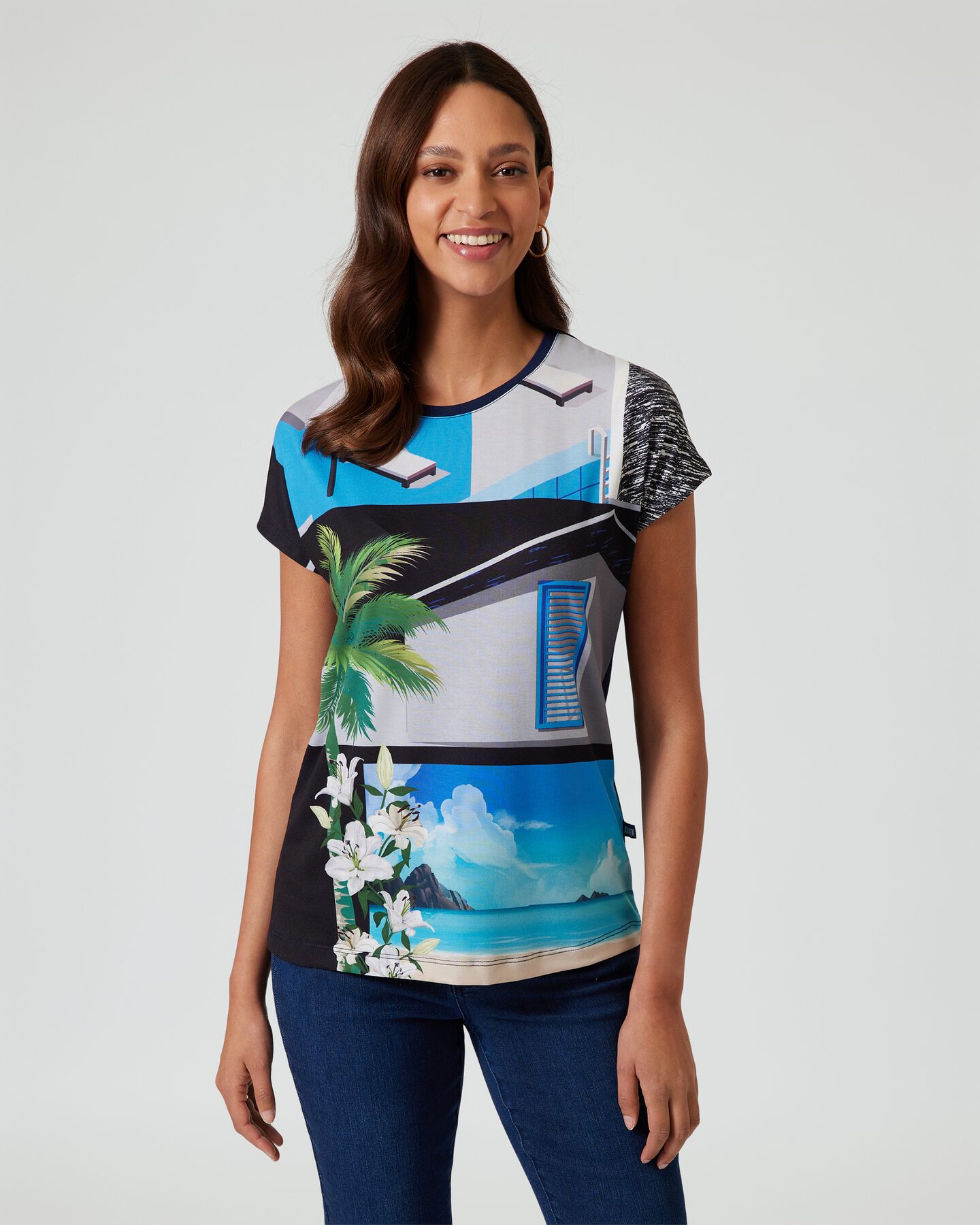 Produktabbildung für Shirt im Design- und Materialmix