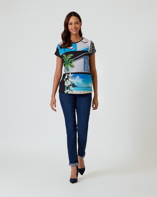 Shirt im Design- und Materialmix