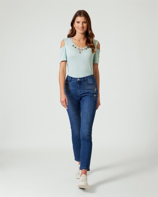 Jeans mit Strassverzierung