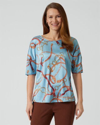 Shirt im Materialmix