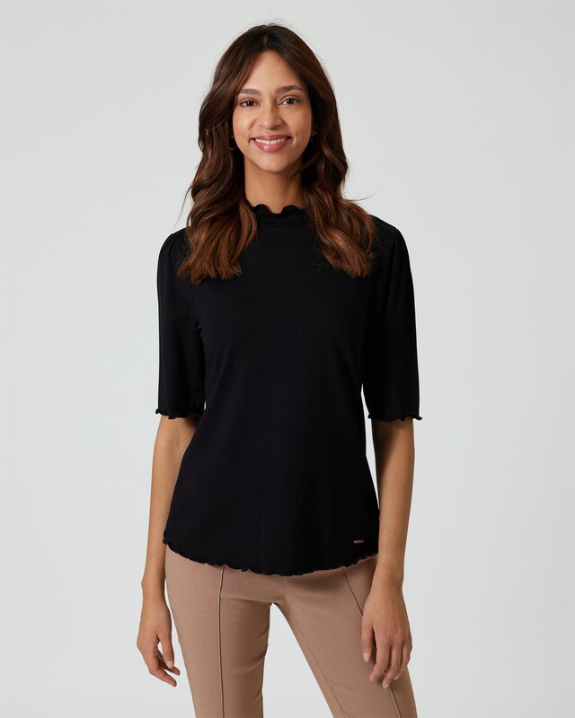 Shirt mit Wellensaum