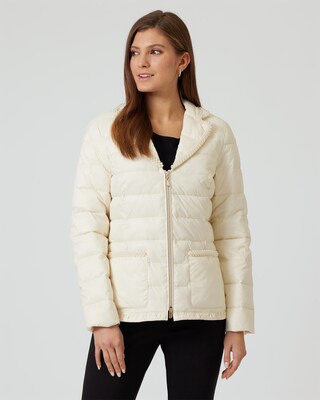 Steppjacke mit Perlenbesatz