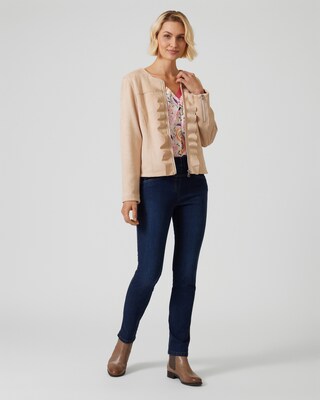 Jacke in Veloursleder-Optik