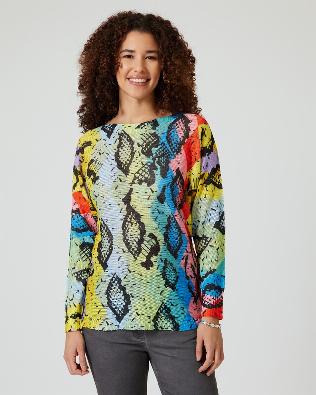 Pullover mit Snake-Print