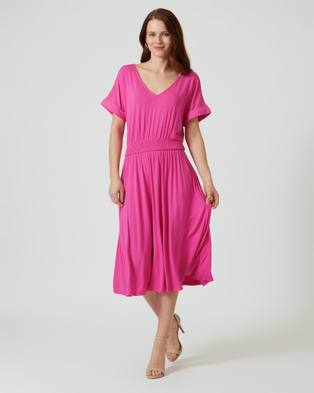Midi-Kleid mit Raffung