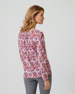 Shirt mit gerafftem Rundhals