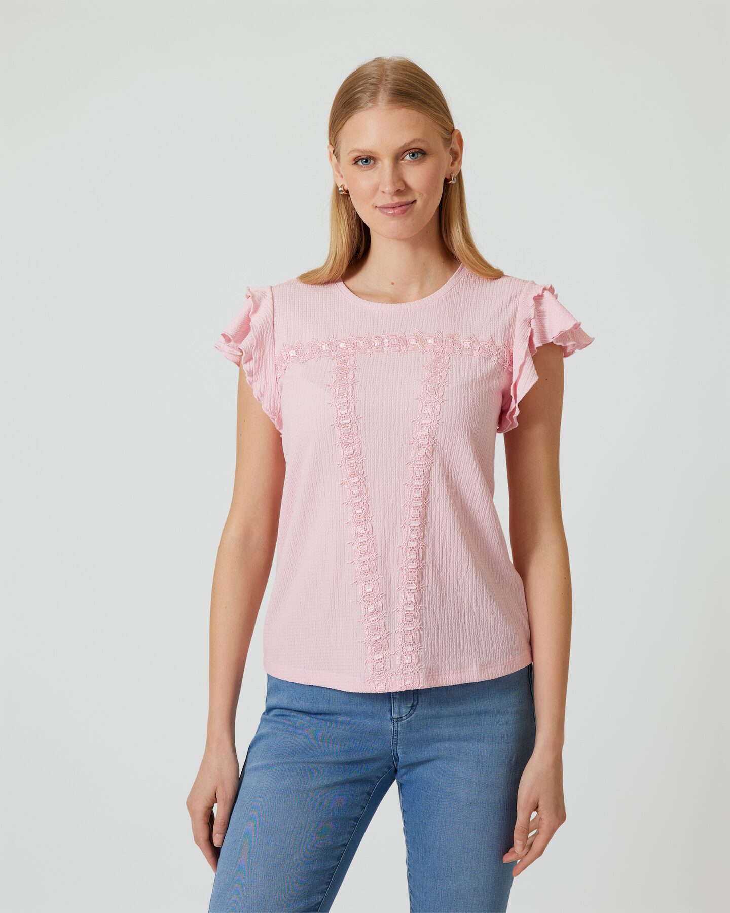 Produktabbildung für Shirt mit Spitzen-Details