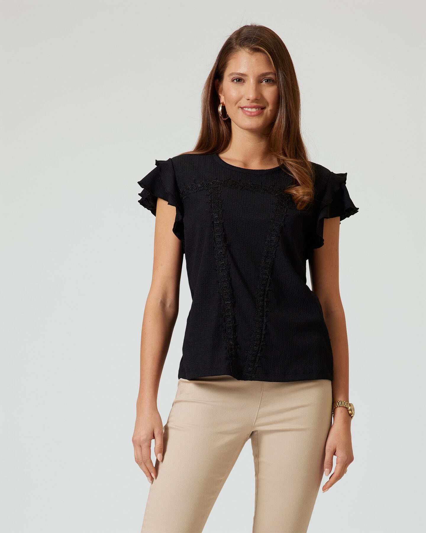 Produktabbildung für Shirt mit Spitzen-Details