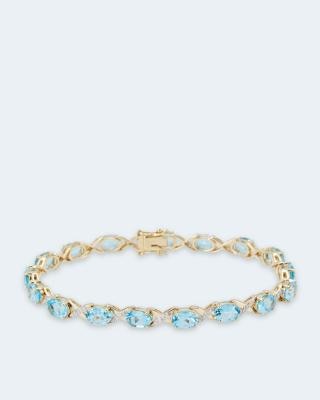 Armband mit Blautopas & Diamanten