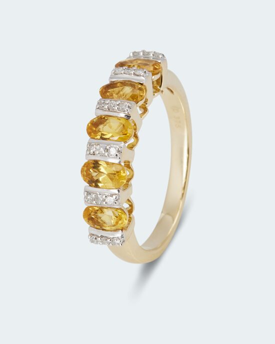 Produktabbildung für Ring mit Goldberyll & Diamanten