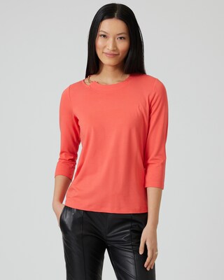 Shirt mit Ketten-Deko und Cut-Out
