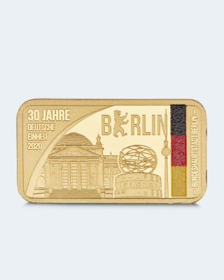 Farb-Goldbarren 30 J. dt. Einheit Berlin