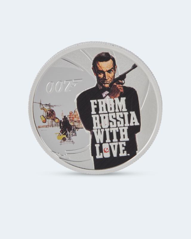 Silberfarbmünze James Bond - Russia Love 2021