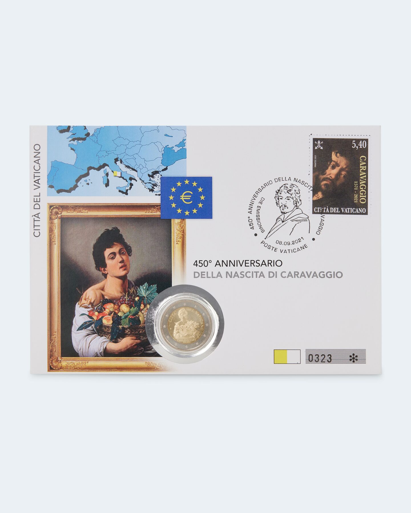Produktabbildung für 2 € Numisbrief 450.Geb. Caravaggio