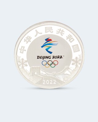 Silbermünze Olympia 2022 Freestyle Skiing