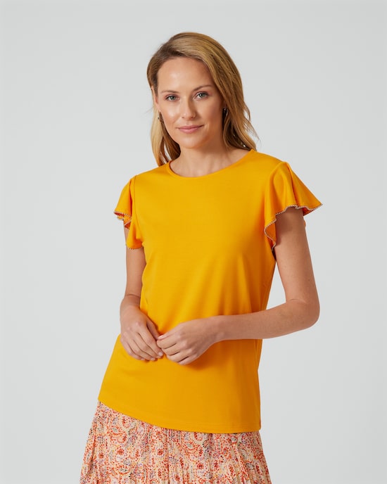 Produktabbildung für Shirt mit Spitze am Ärmel