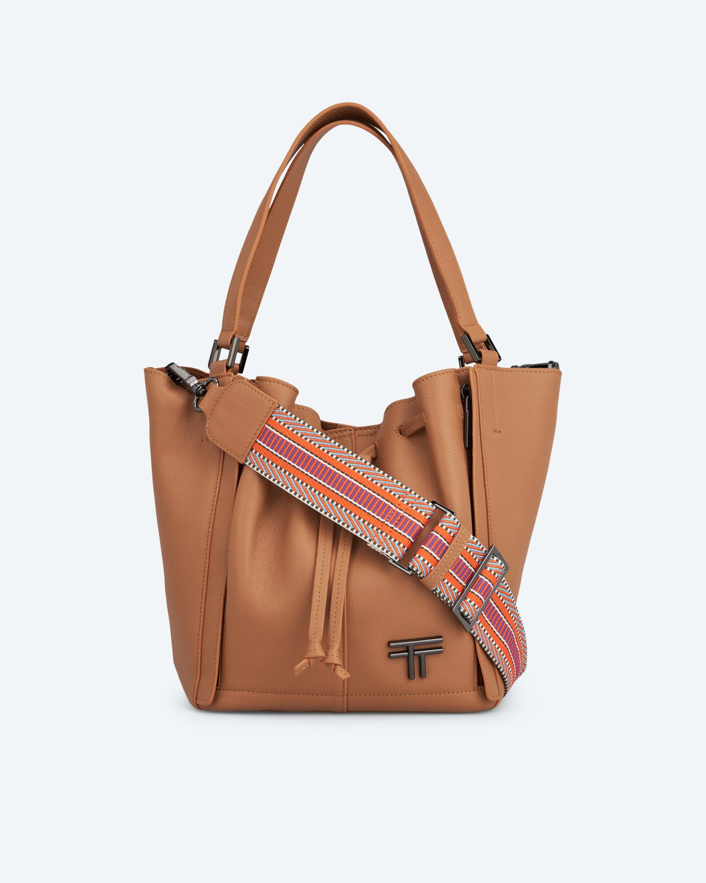Produktabbildung für Leder-Shopper mit Zugband