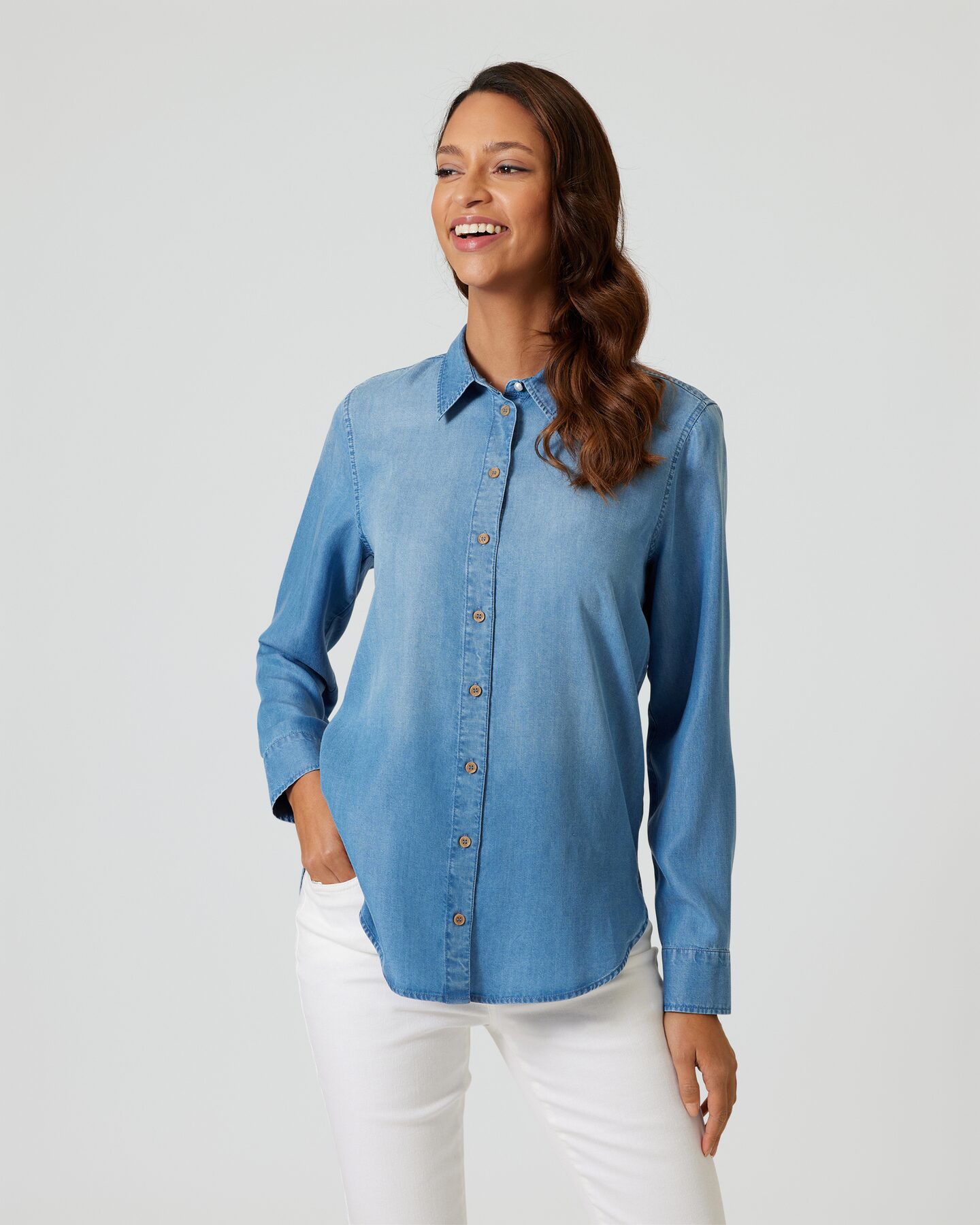 Produktabbildung für Bluse im Denim-Look