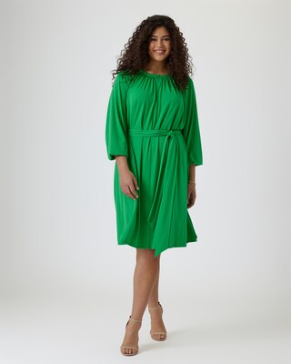 Kleid mit Raffung am Ausschnitt
