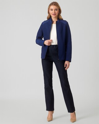 Steppjacke mit Lederimitat
