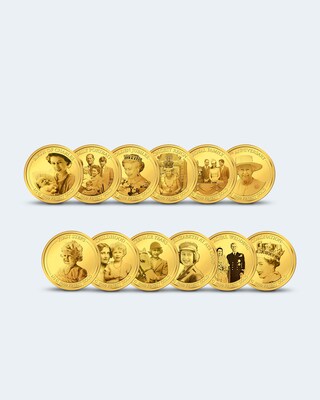 Gold-Set Queen Elizabeth II., 16tlg.