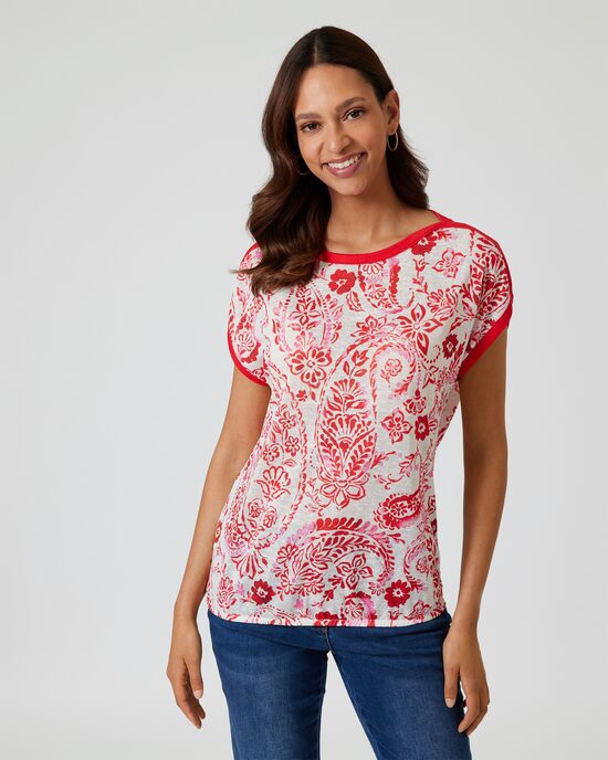 Produktabbildung für Strickshirt mit floralem Druck