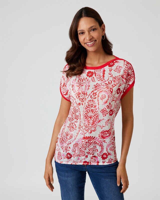 Strickshirt mit floralem Druck