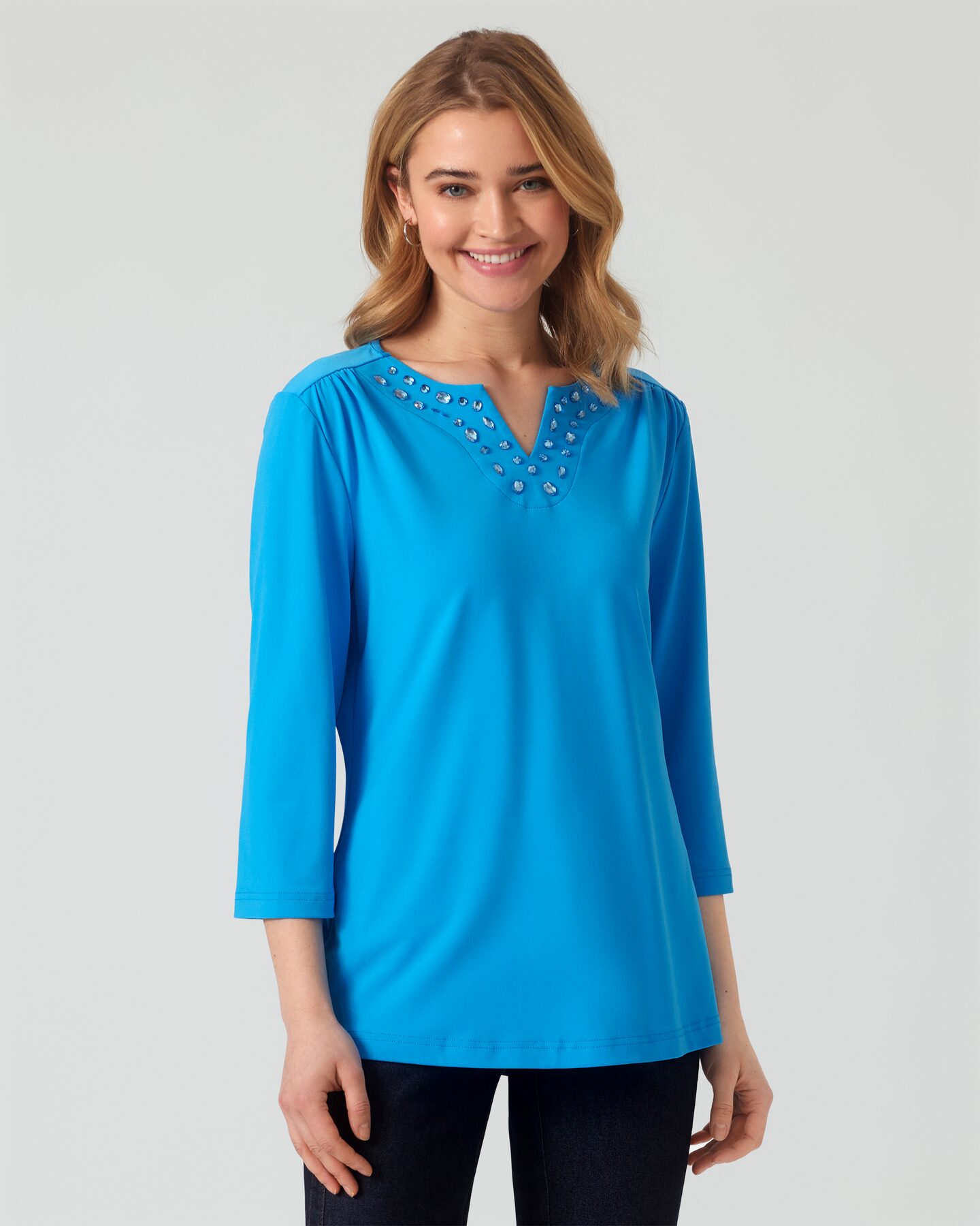 Produktabbildung für Blusenshirt mit Glassteindeko