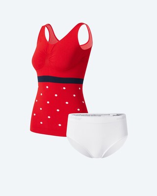 Leichttop mit Pünktchen + Slip