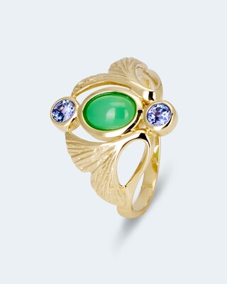 Ring mit Chrysopras & Tansanit