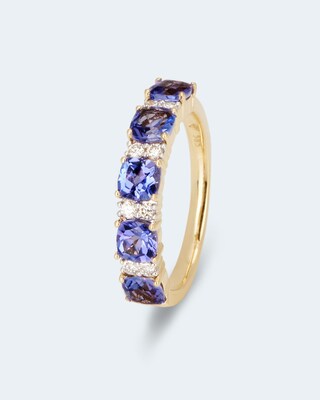 Ring mit Tansanit AAAA und Brillant
